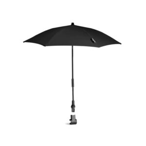 Huur Babyzen Yoyo parasol zwart uitgeklapt vooraanzicht