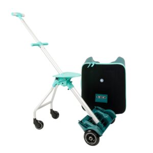 Micro Eazy Luggage forest green rechtop los van standaard ernaast