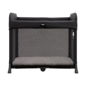 huur bugagboo stardust campingbedje matras laag vooraanzicht kleur zwart