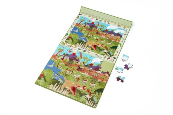 Educatief puzzelboek met magnetische dinosaurussen
