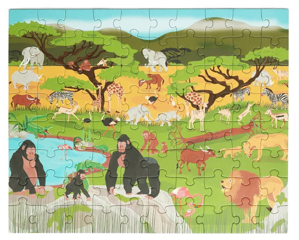 Scratch Europe educatief puzzelboek met savanne thema
