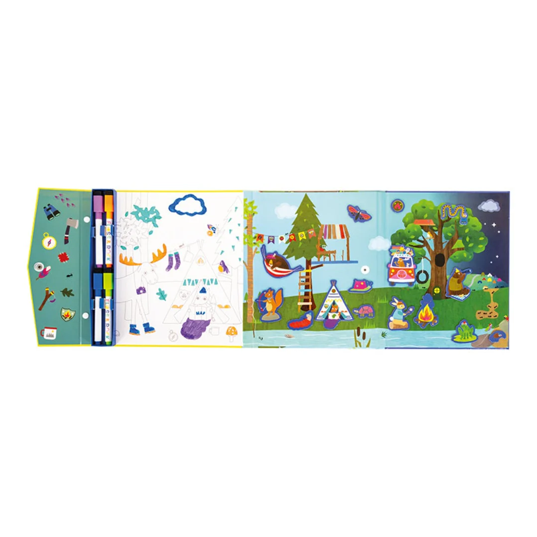 Adventure Magnetic Multi Play compact reisspeelgoed met magnetische puzzel en kleurstiften