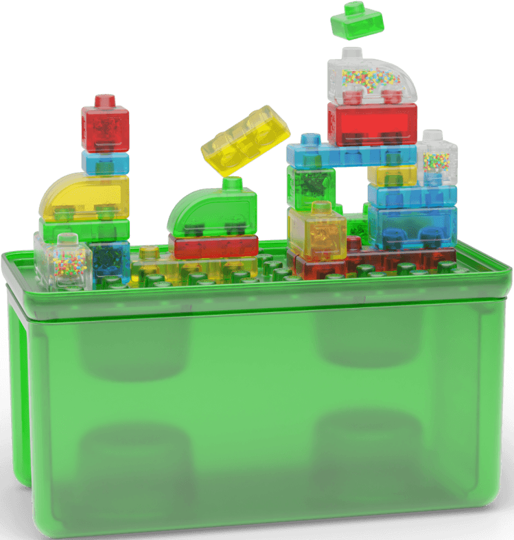Goliath Jelly Blox Stash Stack sensorische blokken in handige opbergdoos