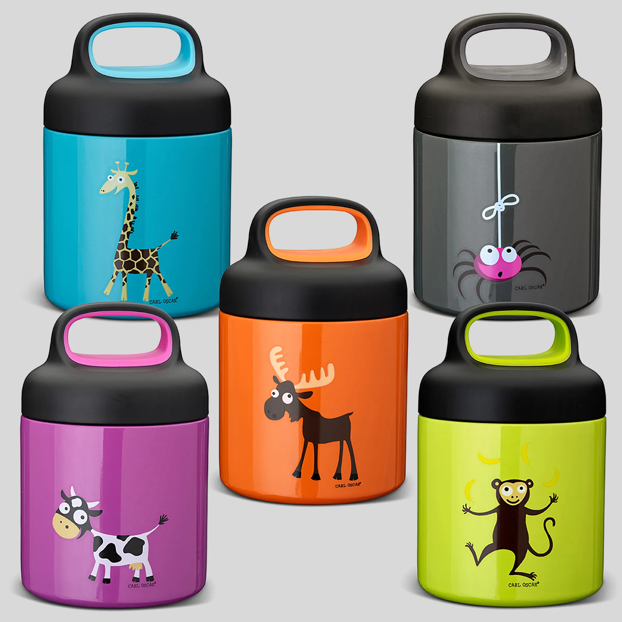 Roestvrijstalen thermoskan voor kinderen met vrolijk designs van Carl Oscar