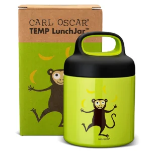 Handige kinderthermos voor onderweg en op vakantie. Carl Oscar groen