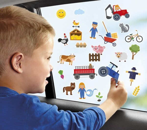 Statische raamstickers Boerderij voor in de auto