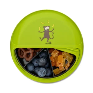 CarlOscar_snackdisc_groen__half_open. Snackdisc voor kinderen