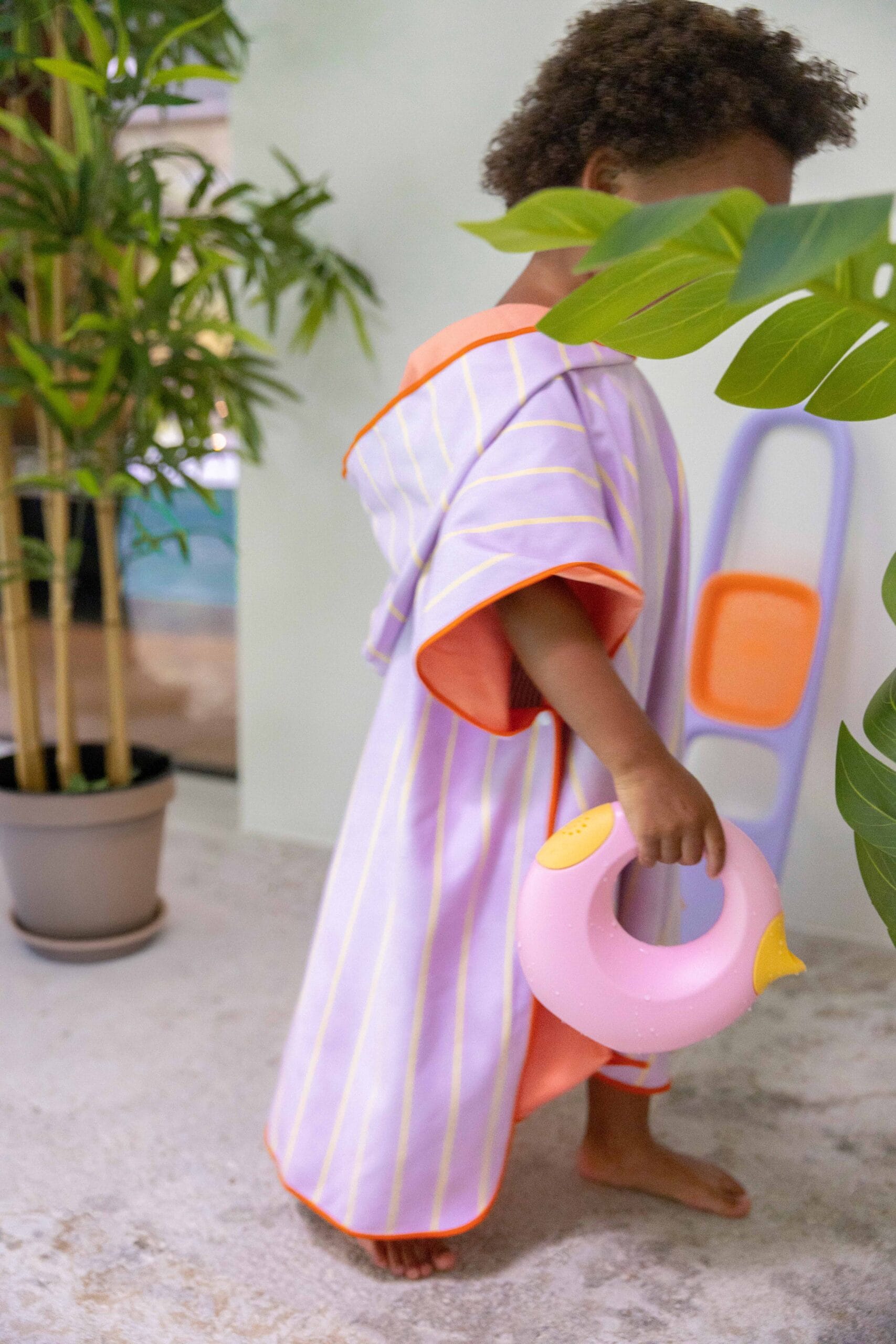 Quut microvezel bad poncho voor kinderen kleur lavender paars