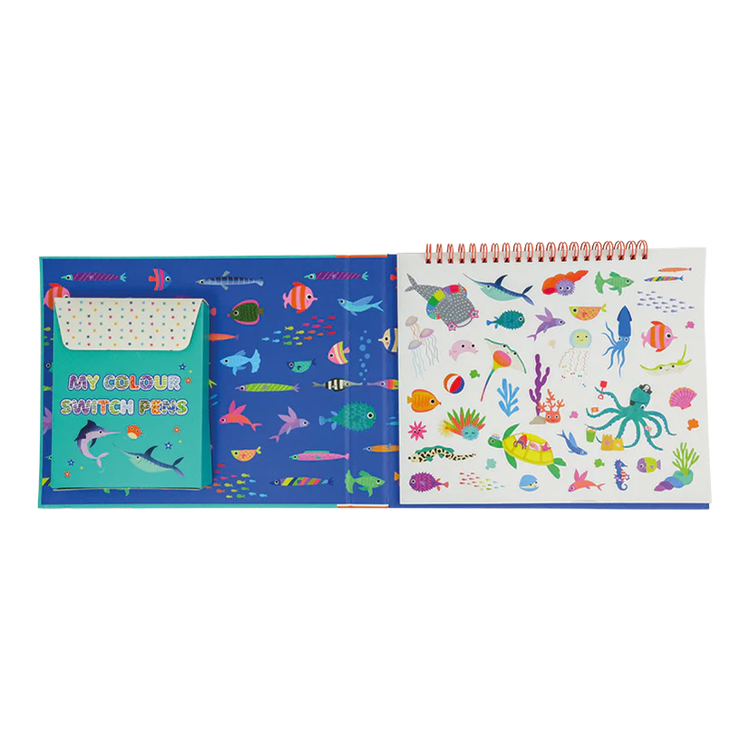 floss-rock-colour-switch-ocean tekenen en kleuren met magische pen en stickers