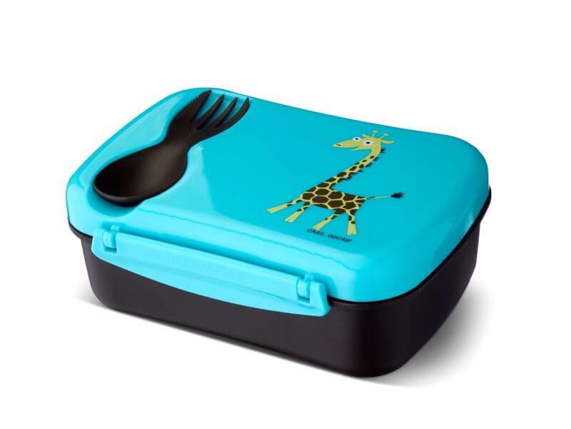 Carl_Oscar-_nice_lunchbox_met_bestek_giraffe_turquoise_1 bovenaanzicht