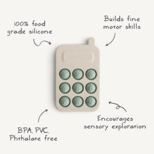 mushie pop-it speelgoedtelefoon cambridge blue