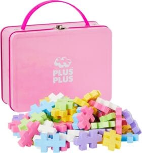 Plus_Plus groot metalen_reiskoffer_70 stuks_pastel