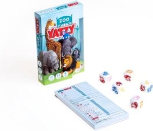Smart_Games_dobbelspel_yatzy_zoo dobbelspel en scorebord voor kinderyatze