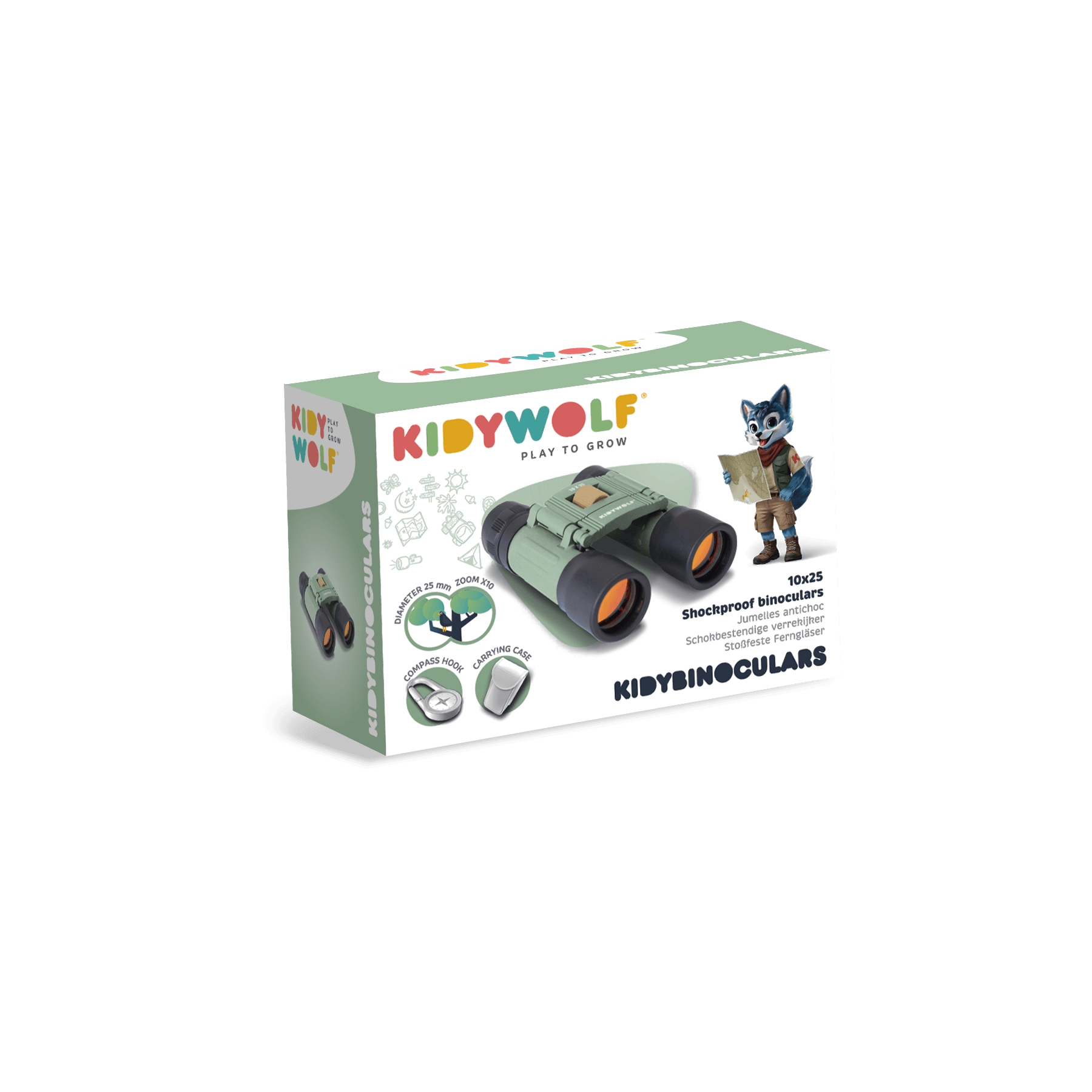 Kidywolf_kidybinoculars_verrekijker_groen voor kinderen