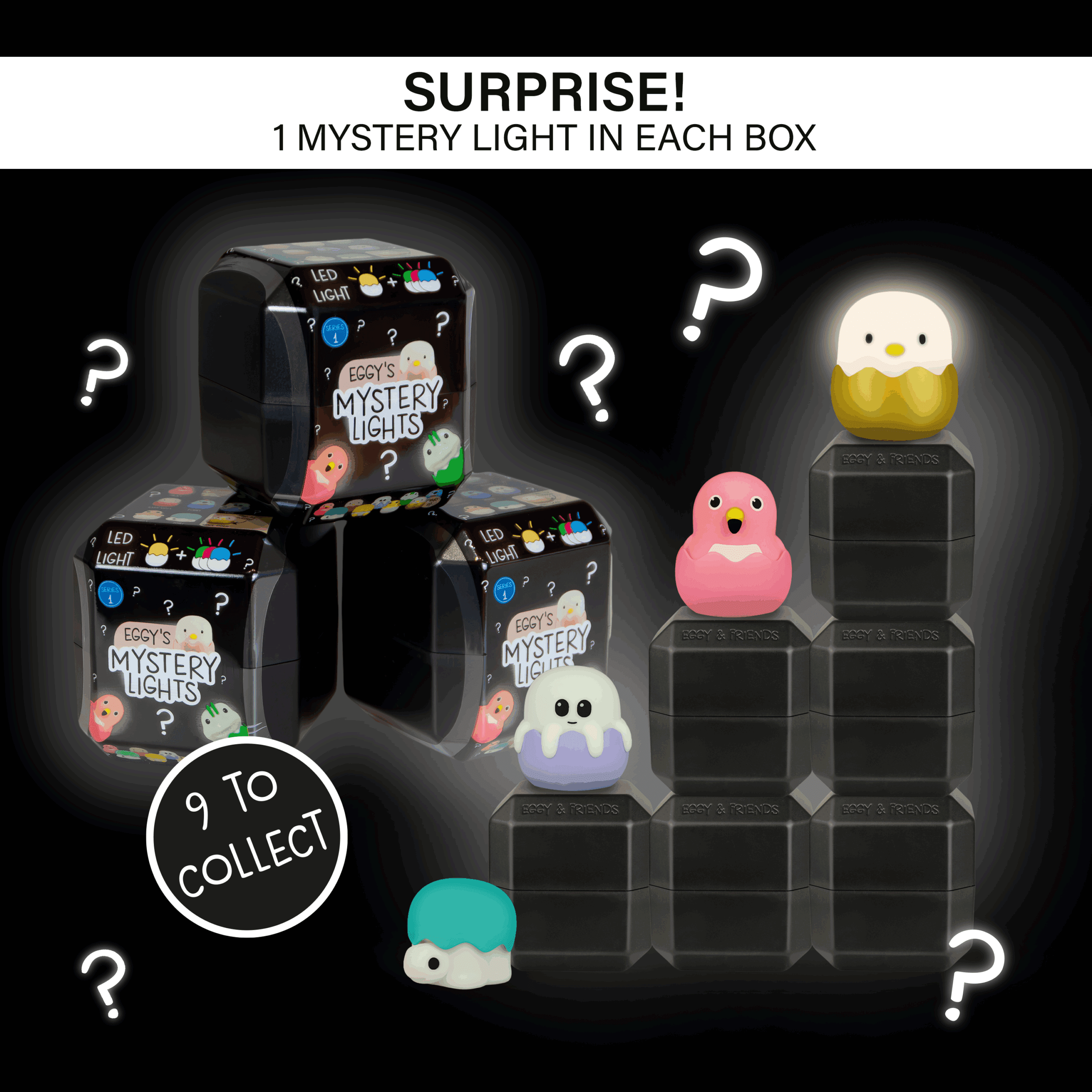 USB‑C oplaadbaar dimbaar nachtlampje – Eggy Mystery Lights