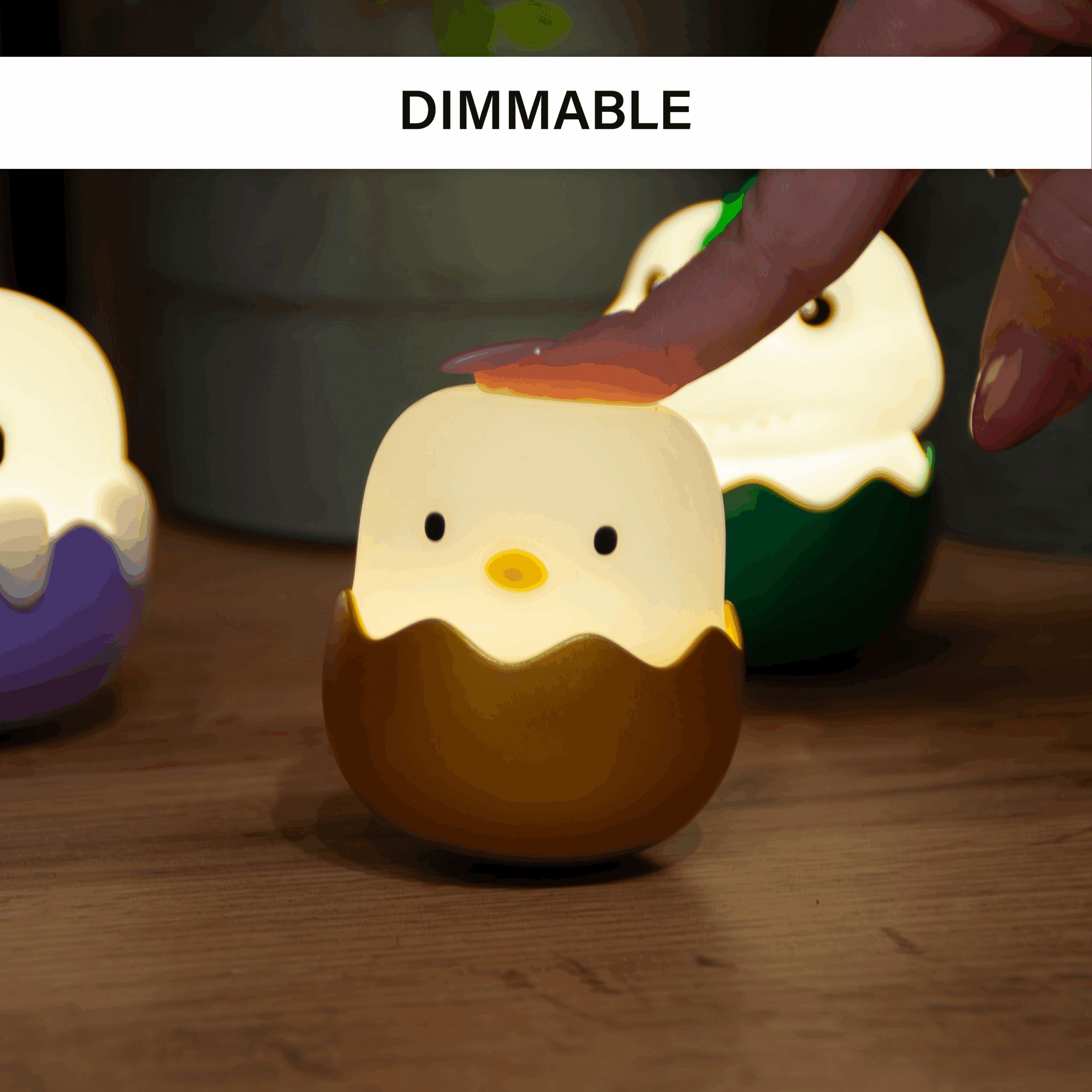 USB‑C oplaadbaar dimbaar nachtlampje – Eggy Mystery Lights
