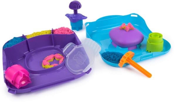 kinetic sand squishmotion speelset – 453 g roze, geel en blauw sensorisch zand