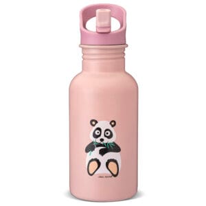 Carl Oscar thermosfles Panda 0,5 liter, roze roestvrijstalen drinkfles met panda‑print