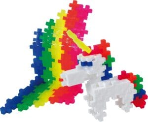 Gebouwde unicorn van Plus‑Plus mini‑blokjes