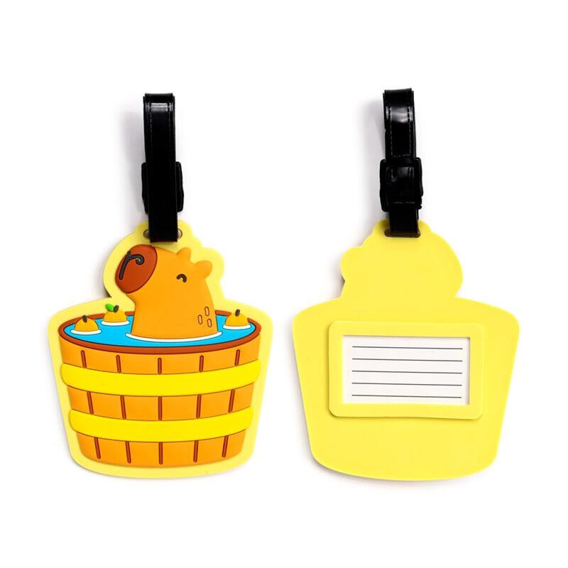 Bagagelabel_kind_capybara_pvc_ enkel _kofferlabel met adresvenster