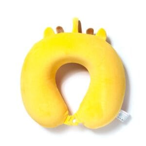 nekkussen kind voor in het vliegtuig – giraffe design op stoel - achterkant nekkussen