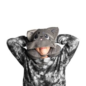 reiskussen kind vliegtuig kat design – nekkussen met capuchon