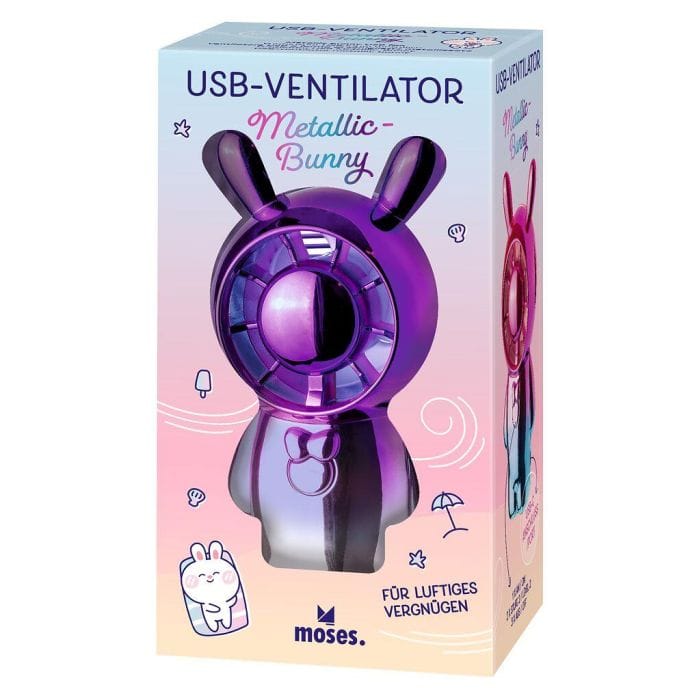 Draagbare_USB_ventilator_voor_kinderen_bunny_paars