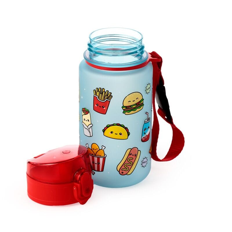 Duurzame kinderdrinkfles 350 ml – pop‑top fles met Ecozen body en siliconen ring