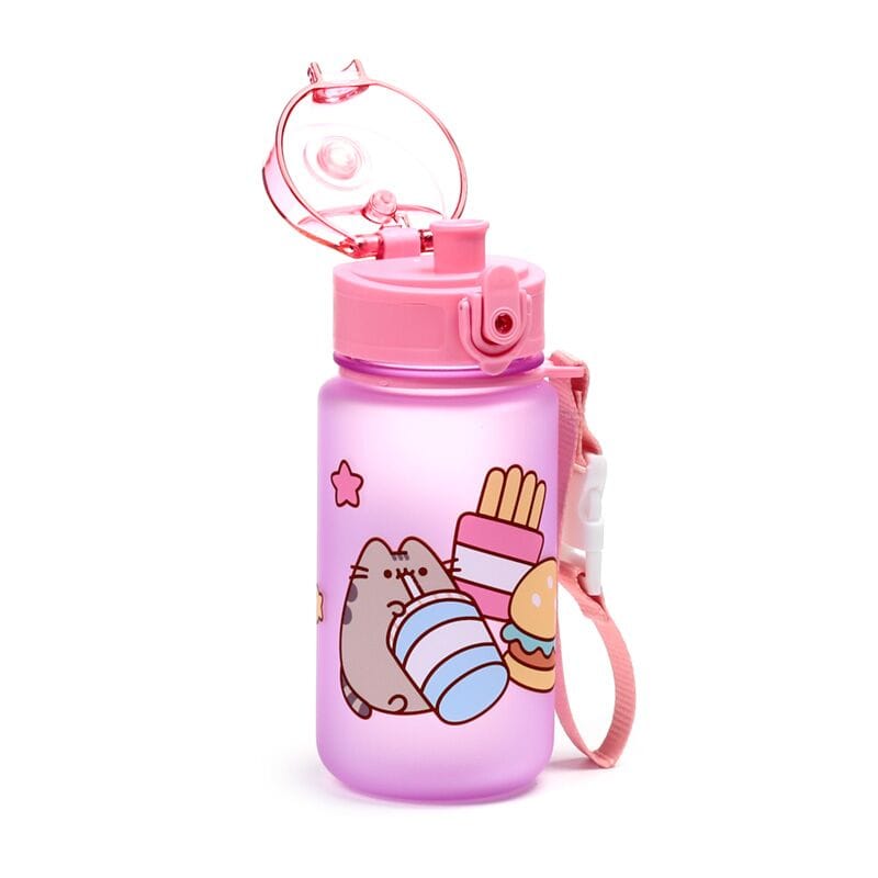 Kawaii Pusheen waterfles 350 ml met pop‑top deksel, perfect voor kinderen onderweg
