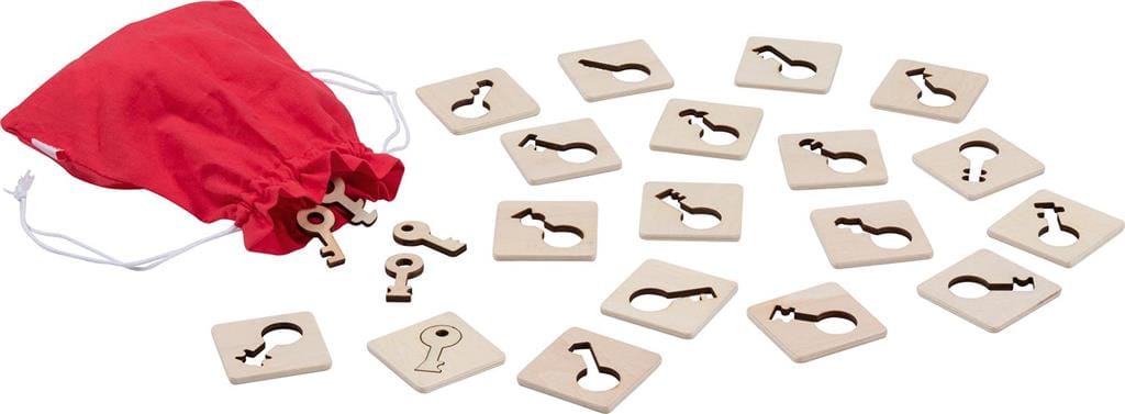 Houten memory spel sleutels 18 paren vanaf 3 jaar