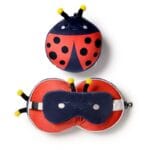 Reiskussen met slaapmasker - kind - lieveheersbeestje