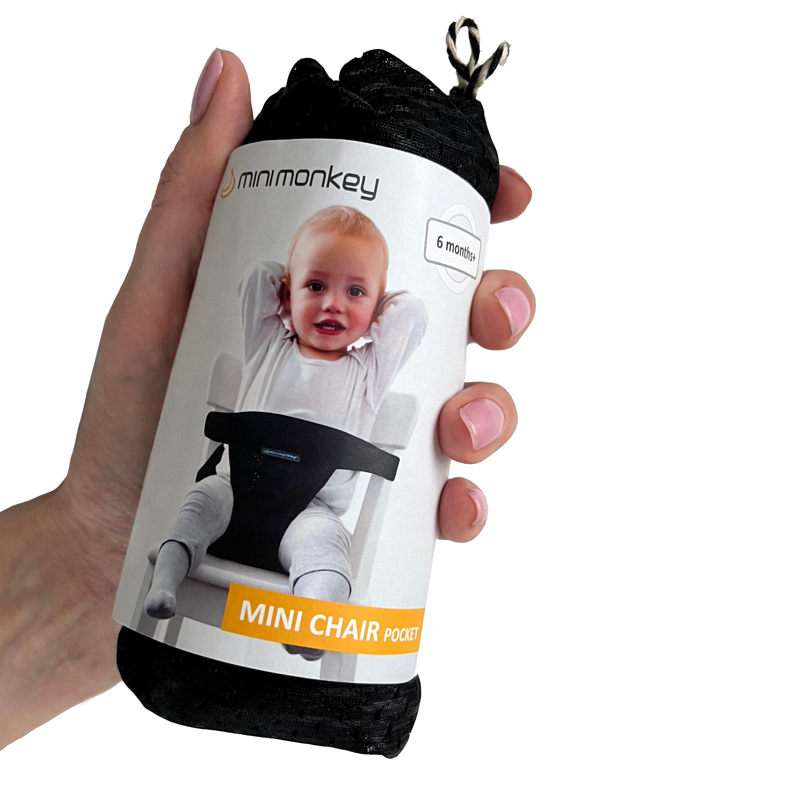 Minimonkey Mini Chair Pocket zwart – compacte reis kinderstoel