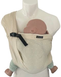 Detail van de zandkleurige mesh stof van de Mini Sling Sand
