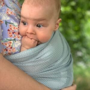 minimonkey_mini_sling_light_green mesh stof